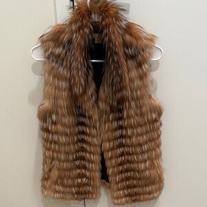 Couture Micheal Kors Collection Runway Fox Fur Vesf Size XS